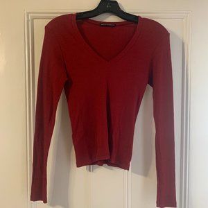 Brandy Melvile Long  Sleeve V Neck Tshirt